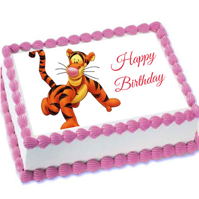 "Winnie the Pooh Tiger Cartoon - 2kgs (Photo Cake) - Click here to View more details about this Product